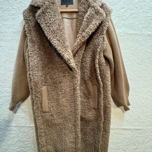 Maje Tan Teddy Jacket